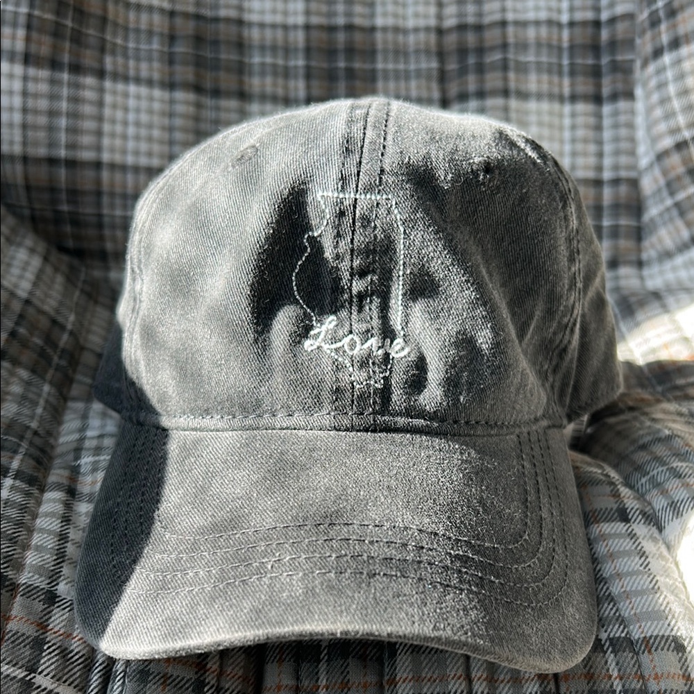 “Love” Black Denim Cap